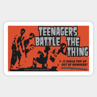 Teenagers Battle The Thing Sticker